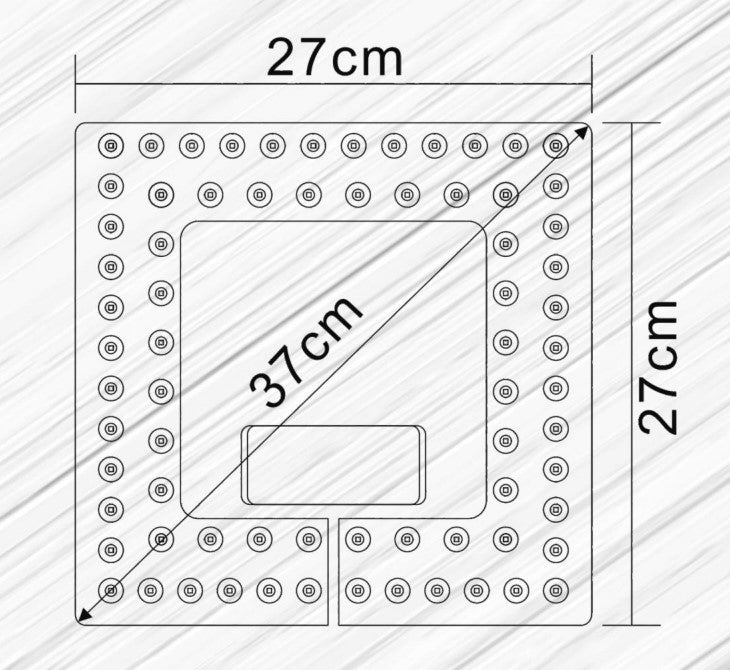 Medidas Kit Módulo LED Universal PB0045-72W de PB Lighting, 72W CCT (3000K-6000K), Ø37cm, con driver e imanes para reemplazo.