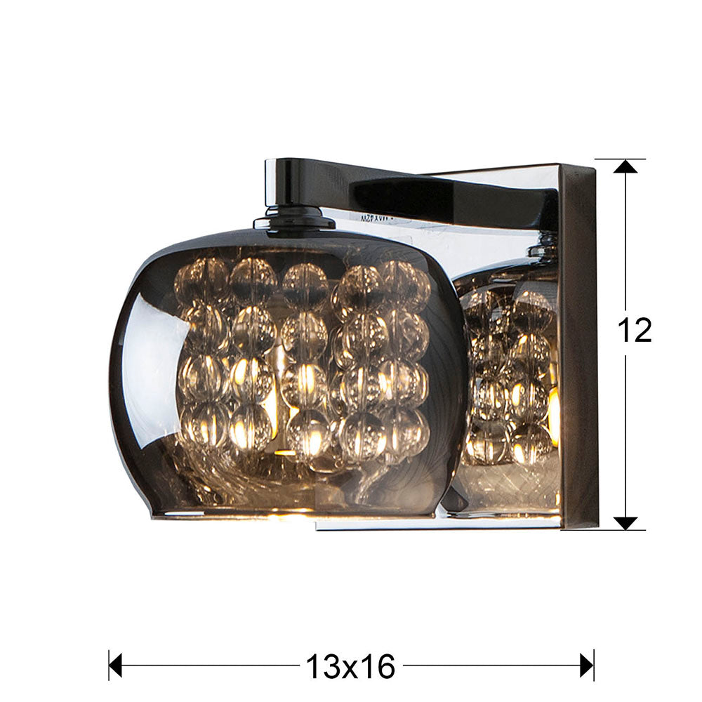 Medidas de Aplique Arián 1L Brillo Schuller 193091: Aplique de pared moderno con cristal, iluminación G9, IP20, ideal para decoración e iluminación interior del hogar.
