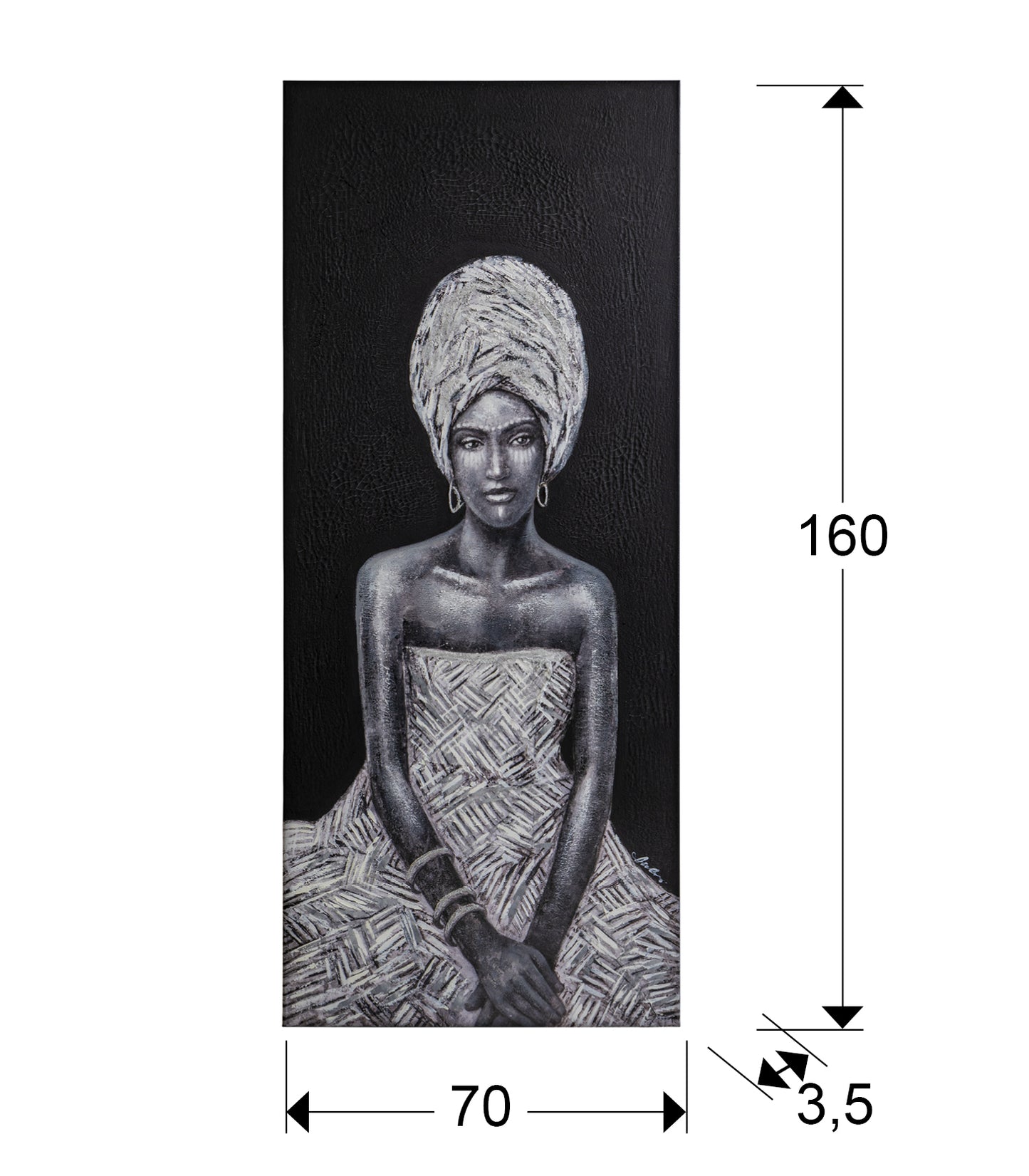 Medidas de Cuadro acrílico Johari 70x160 de Schuller | Arte abstracto y contemporáneo en lienzo grande para decoración moderna del hogar | 207423