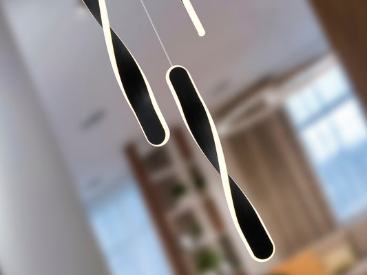 Lámpara de techo Twist 3L negro mate Schuller, diseño minimalista y moderno para iluminación interior en comedor y salón.