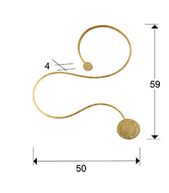 Medidas de Aplique Grafos Pan de oro Schuller 227131 - Lámpara pared LED iluminación interior, luz cálida 3000K, 19.5W, 900lm, diseño moderno en acero y aluminio.