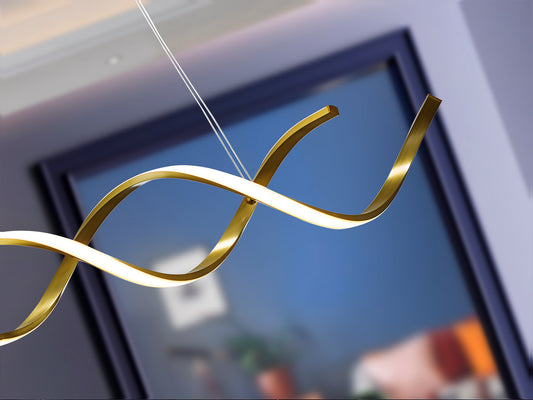 Lámpara de Techo DIDO Oro Brillo Schuller, diseño moderno con LED integrado y altura regulable, ideal para comedor o salón. Modelo 292038.