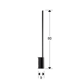 Medidas de Aplique Stick 3 Luces Negro Mate Schuller 304252 - Lámpara de pared LED moderna de metal negro para iluminación interior