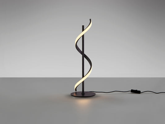 Lámpara de sobremesa BOA negra de metal para dormitorio o salón, diseño minimalista y moderno con LED de Schuller.