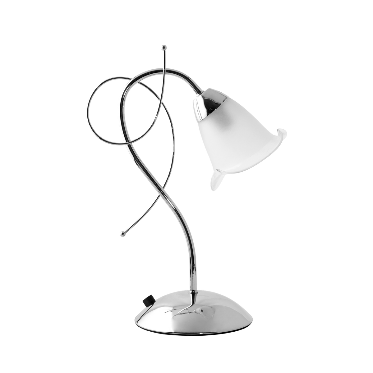 Lámpara de Sobremesa Adelfa 38 cm Cromo Tulipa Blanca Fabrilamp - vista principal | Fabrilamp / Abrila · Ref. 150971020