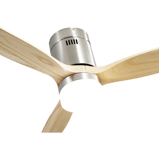 Ventilador de Techo con Luz LED Aguilón 132 cm Níquel y Haya Fabrilamp - imagen 2 | Fabrilamp / Abrila · Ref. 128291342