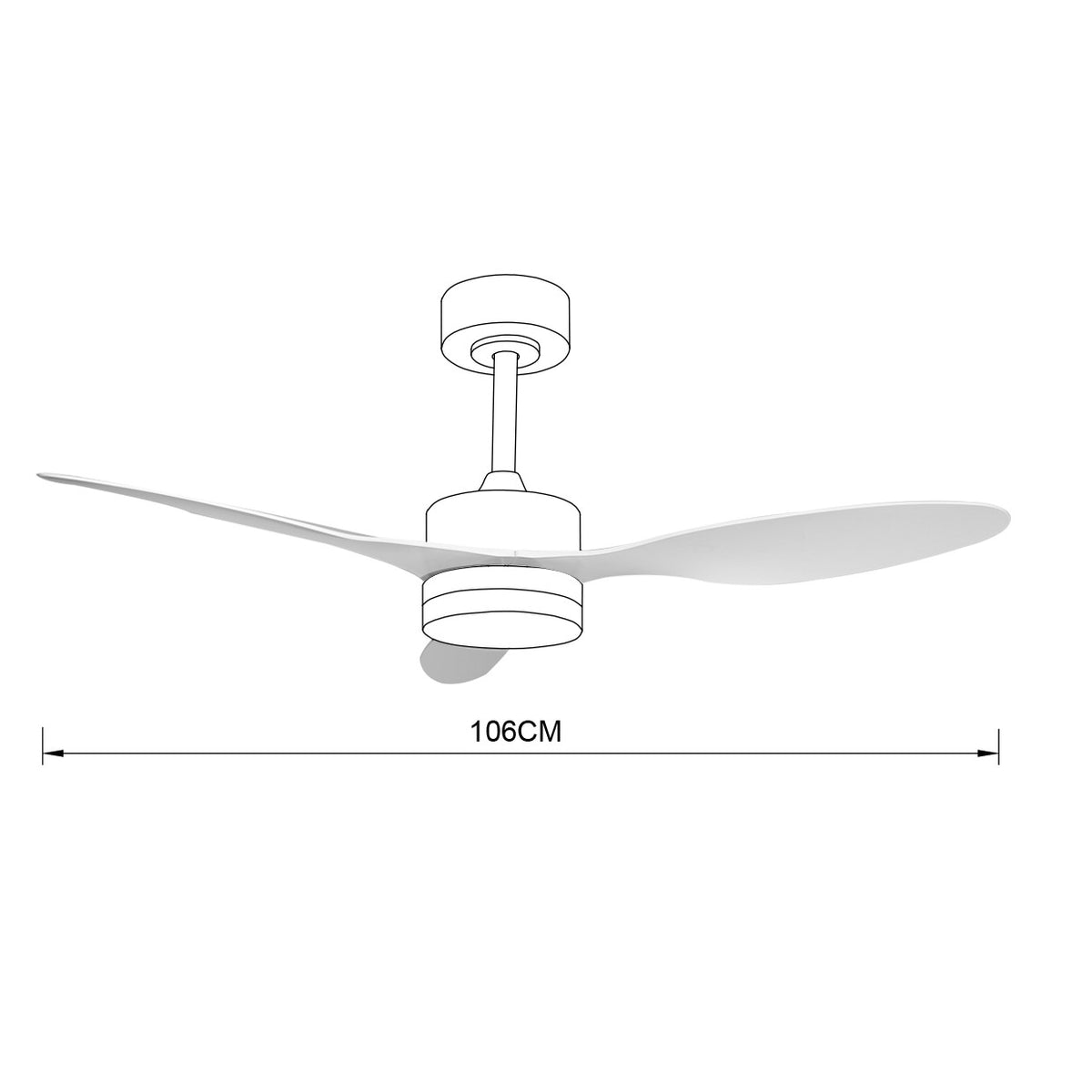Ventilador de Techo Valcano Blanco – vista 12 · Ref. 11540