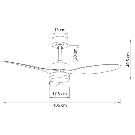 Ventilador de Techo Valcano Blanco – vista 2 · Ref. 11540