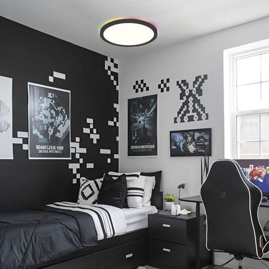 Plafón Moderno LED Tanza Negro – vista 2 · Ref. 11892