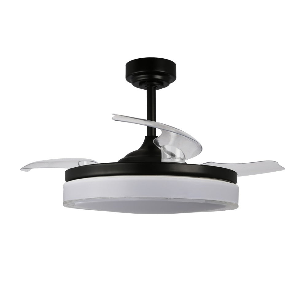 Ventilador de Techo con Luz Aneto 72W Aspas Retráctiles Negro CristalRecord - imagen 4 | CristalRecord