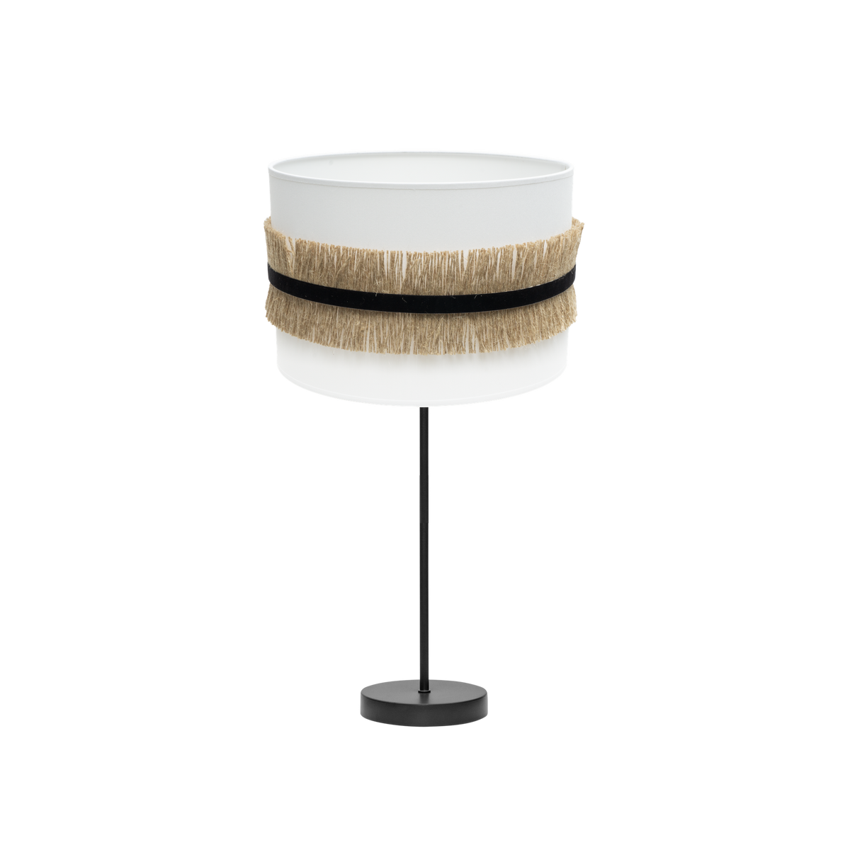 Lámpara de Sobremesa Angola Alto 62 cm Pantalla Yute Negro Fabrilamp - vista principal | Fabrilamp / Abrila · Ref. 227171101