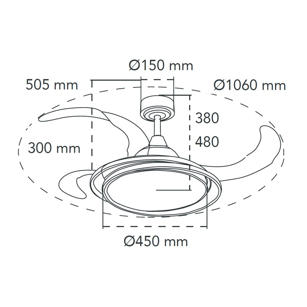 Elegante ventilador con luz adaptable ideal para el salón