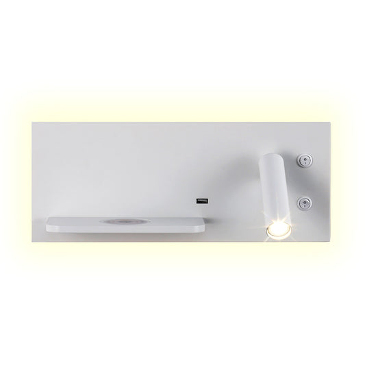 Aplique Velazquez fabricado en Metal color Blanco con carga QI y USB