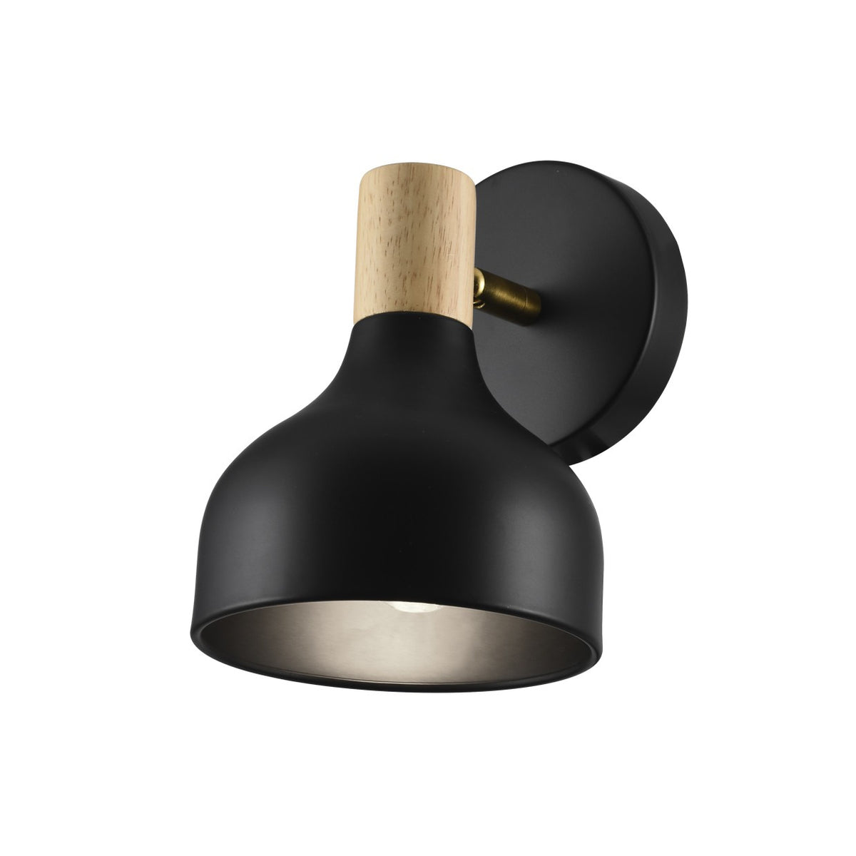 Aplique de Pared Aran Negro y Madera Orientable 1 x E-14 Alemar - vista principal | AJP / Alemar · Ref. 10969