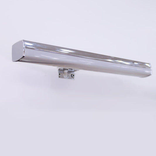 Aplique de baño fabricado en aluminio color neutro, ideal para espejo