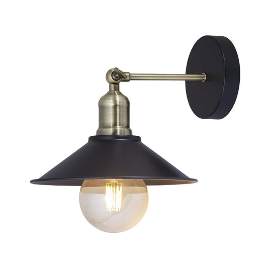Aplique de pared Gary Retro Negro AJP/Alemar (Ref. 10891) - Medidas detalladas. Luzguru.com