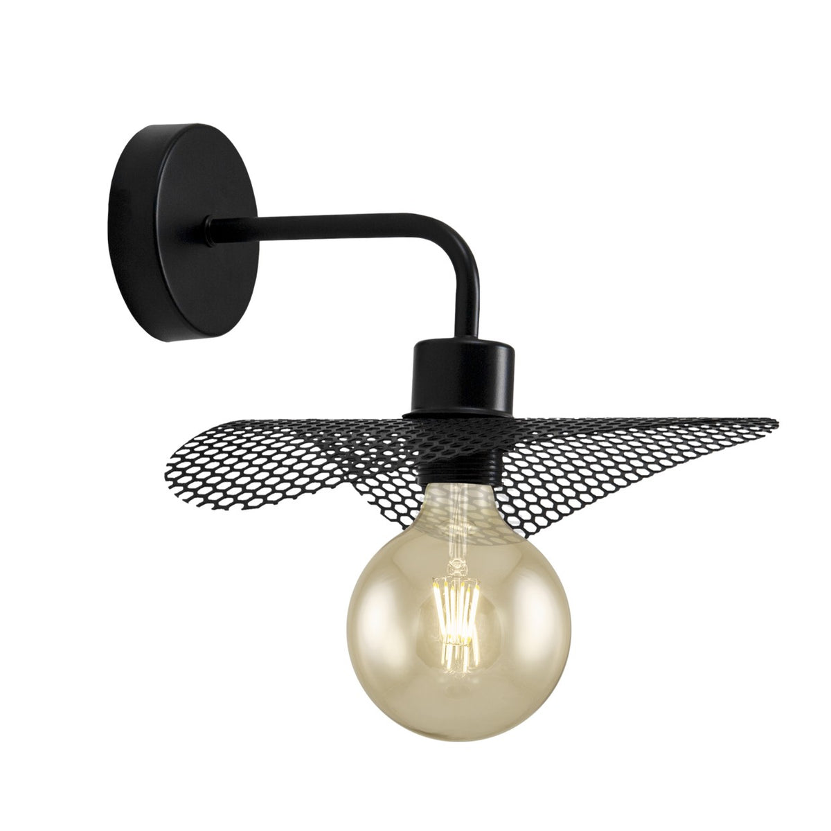Aplique de Pared Güell Negro Retro Metal 1x60W E-27 AJP - vista principal | AJP / Alemar