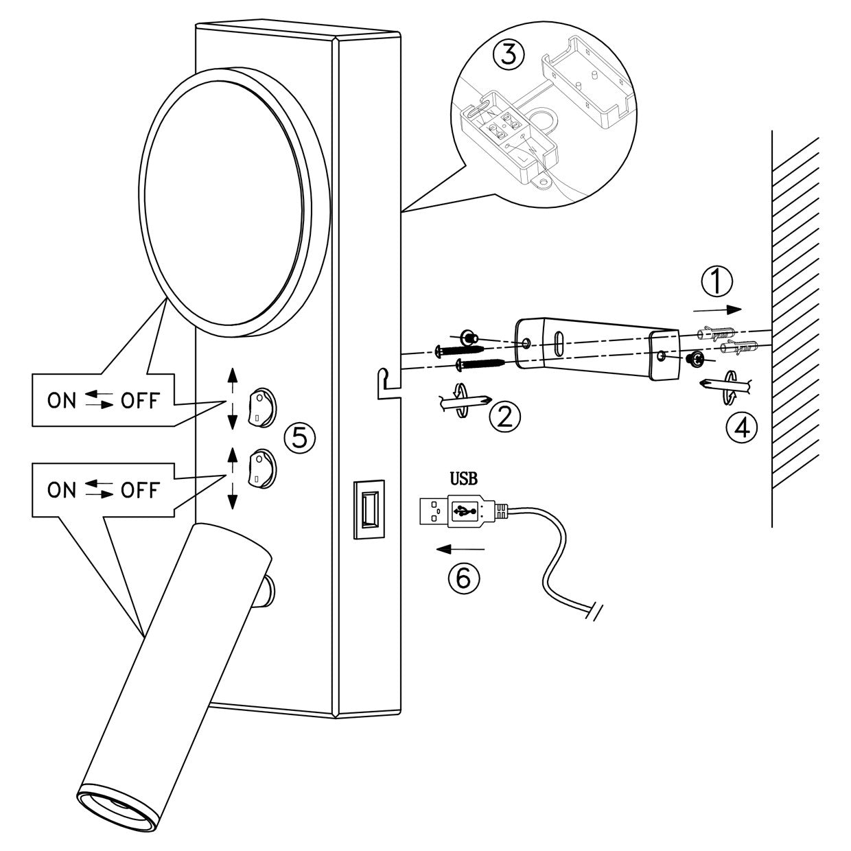 Medidas aplique LED Arbas 8W AJP/Alemar (Ref. 11602) - Luz cálida 3000K. Luzguru.com