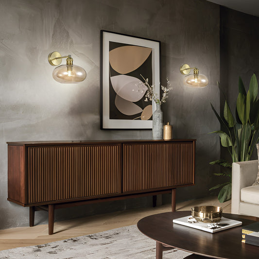 Medidas aplique pared Mossi AJP/Alemar 11641 - Latón Ámbar. LuzGuru.