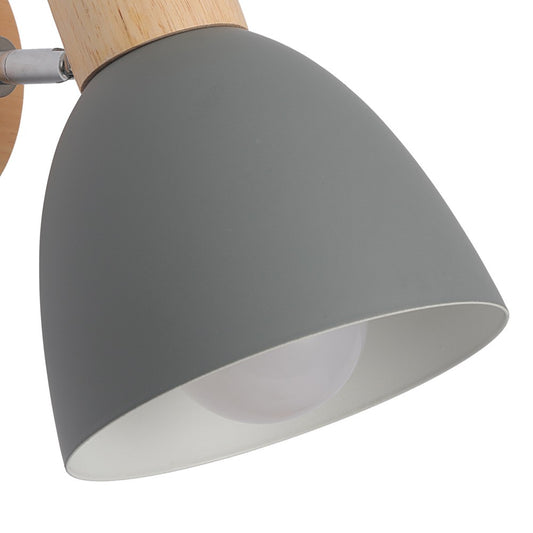 Aplique Nami fabricado en madera y metal color gris