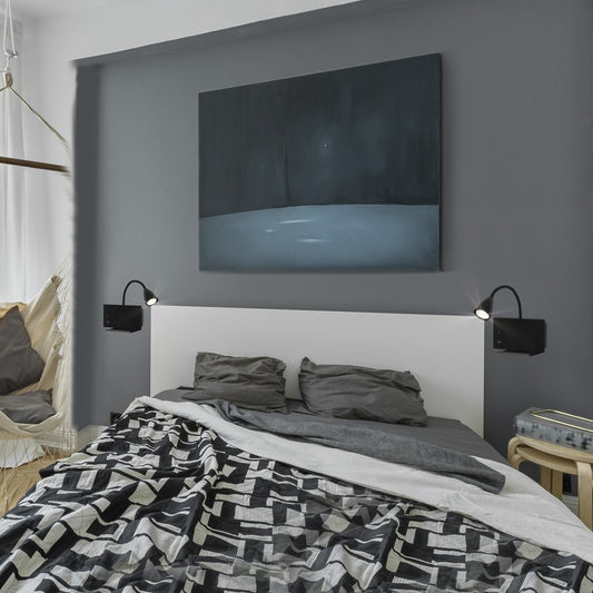 Aplique de pared Pelay Negro Mate AJP/Alemar (Ref. 11302) - Medidas. LuzGuru.com