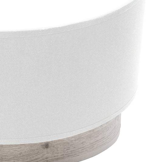 Aplique Tatiana fabricado en metal y textil, color blanco y madera gris, ideal para iluminar tu hogar