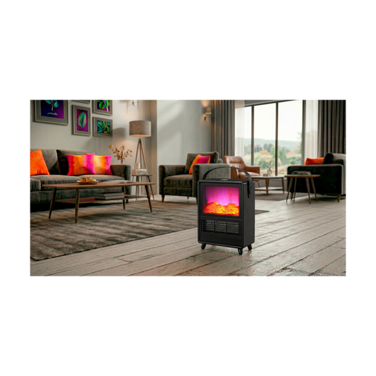 Termoventilador Cerámico Arkansas 1500 W Efecto Llama Negro Fabrilamp - vista principal | Fabrilamp / Abrila · Ref. 282921509