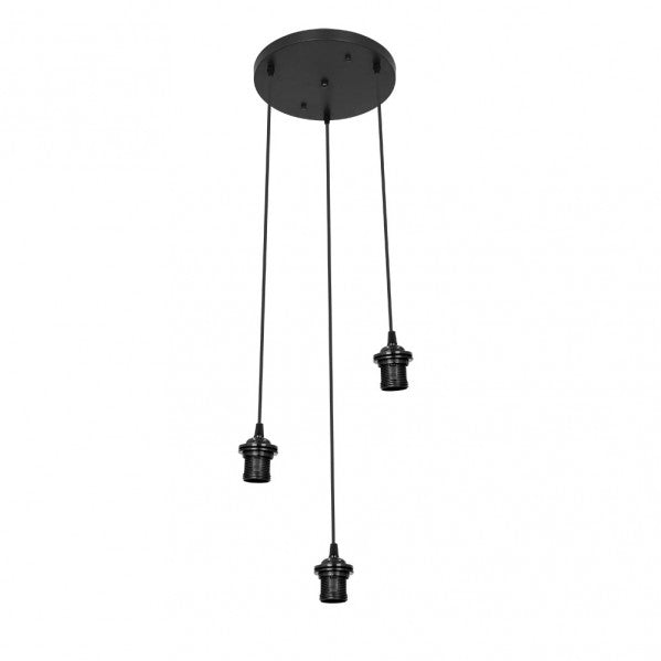 Armazón de Plafón Nia 3 Luces E27 Negro Fabrilamp - vista principal | Fabrilamp / Abrila