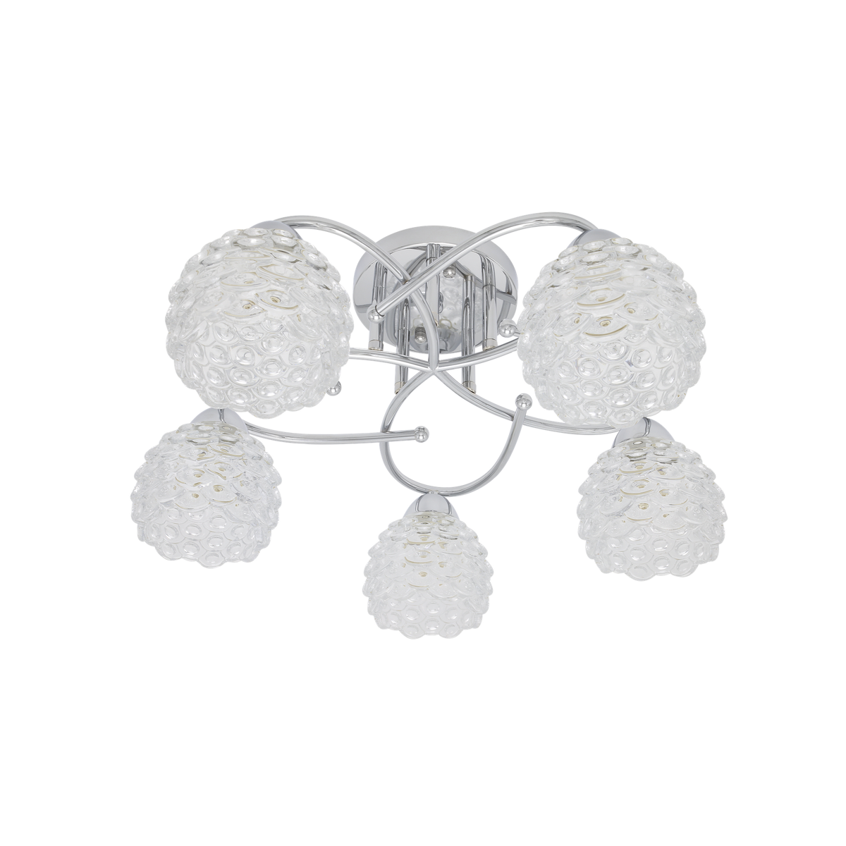 Lámpara de Techo Bagan 5 Luces E14 Cromo y Cristal Fabrilamp - vista principal | Fabrilamp / Abrila · Ref. 155055020