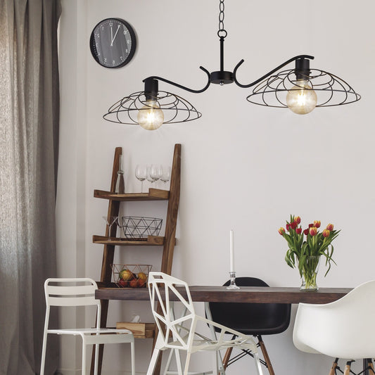 Barra de luz negra Farrel AJP/Alemar 2x60W E-27 (Ref. 10999) - Medidas detalladas. Outlet. Luzguru.com