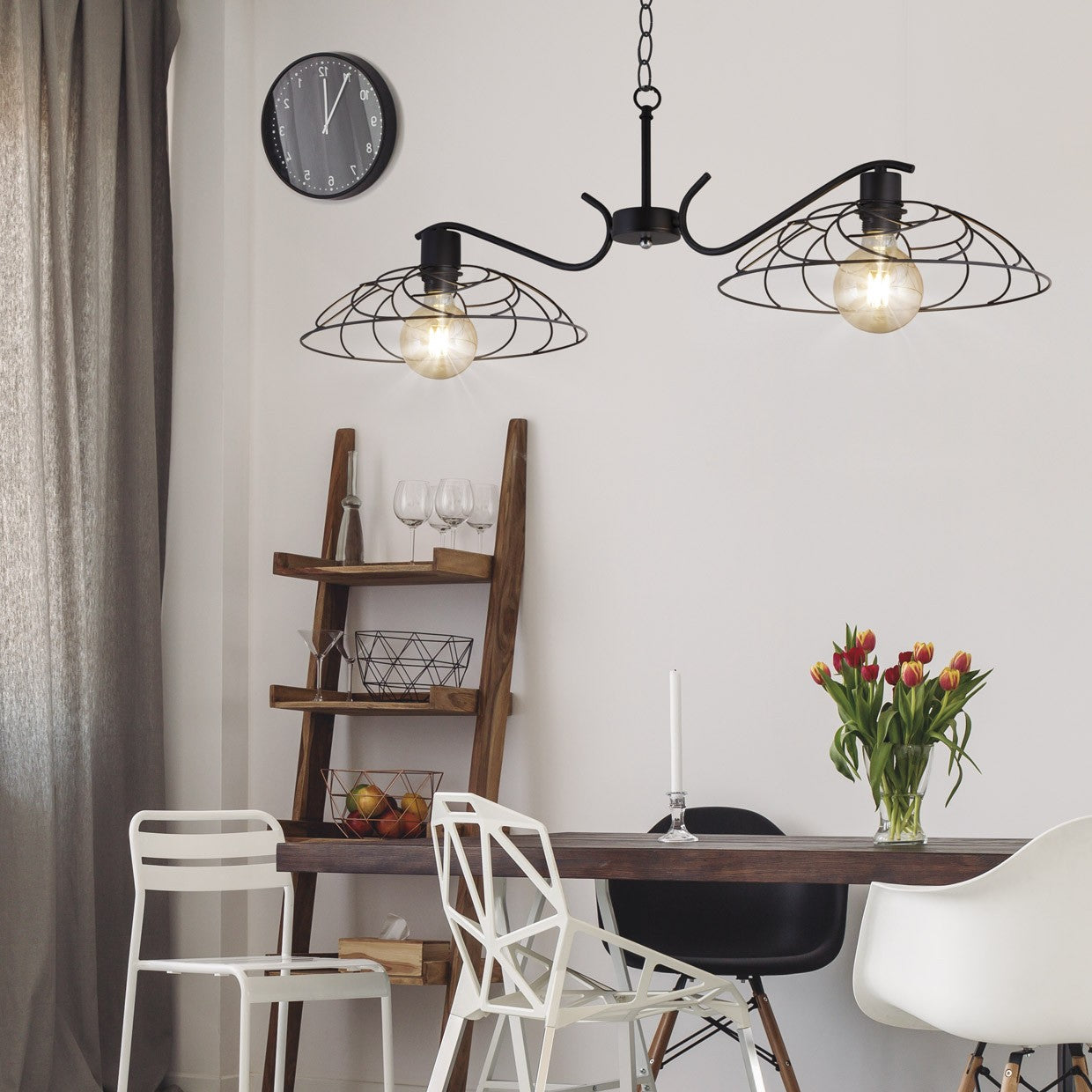 Medidas Barra de Luz Negra Farrel AJP/Alemar 2x60W E-27 (Ref. 10999) - LuzGuru