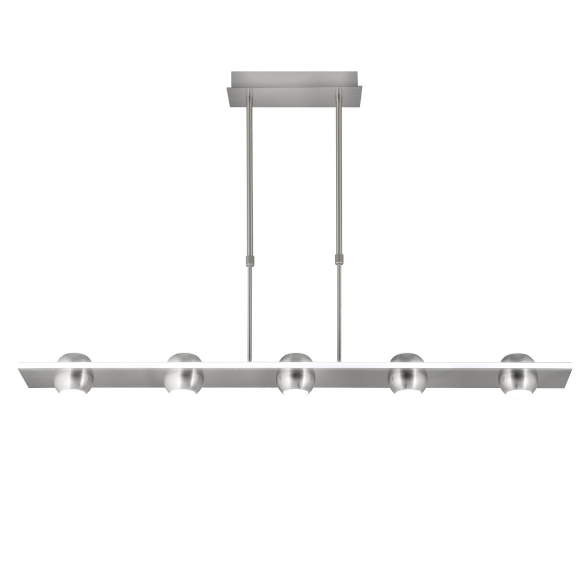 Lámpara Colgante Lineal Fanton 5 Luces LED 54W Níquel Satinado AJP - vista principal | AJP / Alemar
