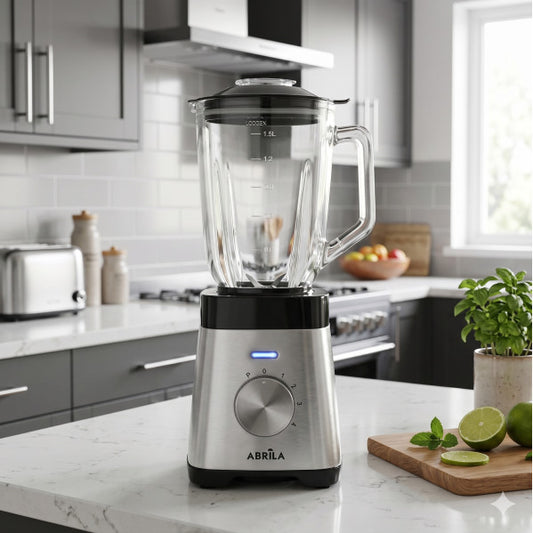 Batidora de Vaso Saeta 1000 W Acero/Negro Fabrilamp instalada en ambiente decorativo de salón o dormitorio | Fabrilamp / Abrila