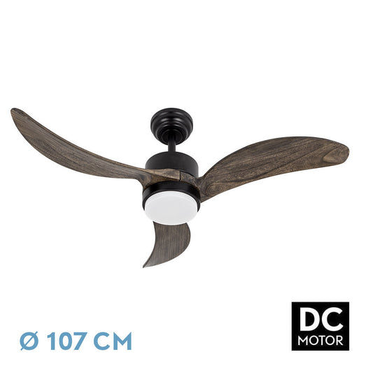 Ventilador de Techo con Luz Bembezar 107 cm Negro y Roble Fabrilamp - imagen 2 | Fabrilamp / Abrila · Ref. 209391364