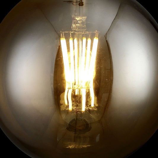 Medidas Bombilla LED Globo Ámbar 8W E-27 AJP/Alemar FS0064 - Luz cálida 3000K, 760 lúmenes. luzguru.com