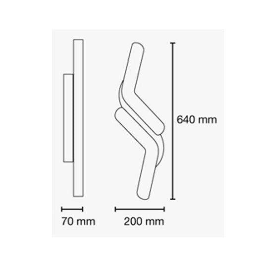 Aplique Boomerang fabricado en PVC color blanco