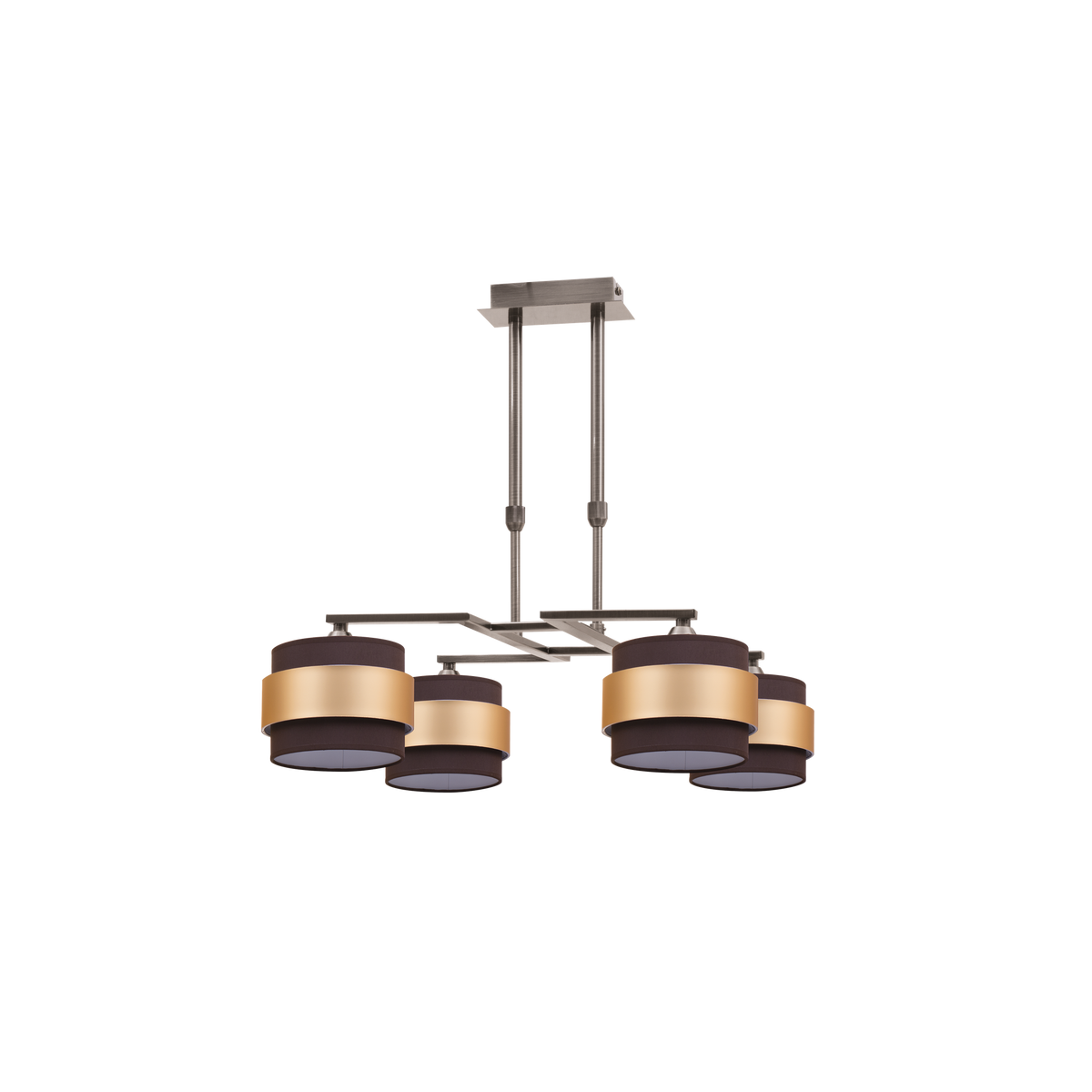 Lámpara de Techo Bremen 4 Luces E14 Cuero y Marrón Oro Fabrilamp - vista principal | Fabrilamp / Abrila · Ref. 066484014