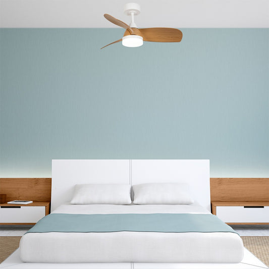 Ventilador de Techo con Luz Byan 92 cm Blanco y Madera CristalRecord - imagen 2 | CristalRecord