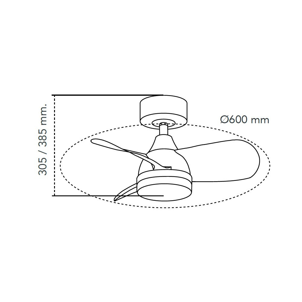 Ventilador de Techo con Luz Byan Mini 60 cm Blanco CristalRecord - imagen 4 | CristalRecord