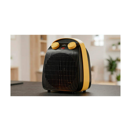 Termoventilador Portátil Burlete 2000 W Negro y Amarillo Fabrilamp - vista principal | Fabrilamp / Abrila · Ref. 279422050