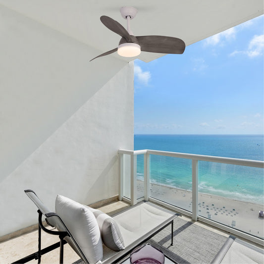 Ventilador Byan fabricado en Acero color Blanco y Gris con aspas de ABS color ceniza