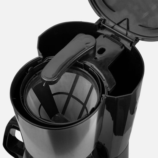 Cafetera de Goteo Gruta 15 Tazas 900 W Negro Fabrilamp instalada en ambiente decorativo de salón o dormitorio | Fabrilamp / Abrila