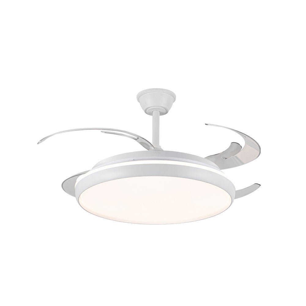 Ventilador LED aspas retráctiles Charly Evo 60W 6600Lm CCT Dim - Ø600 × 340 cm | CristalRecord · Ref. 85-077-90-000