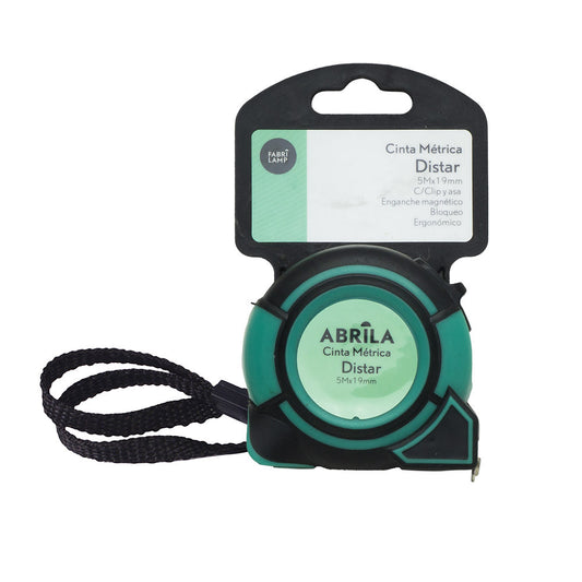 Flexómetro DISTAR fabricado en acero color Negro/Verde