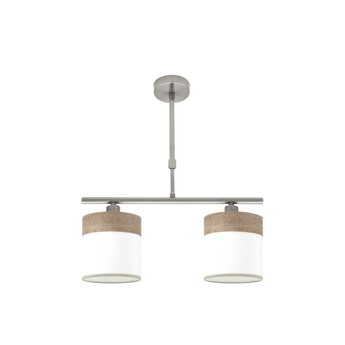 Lámpara de Pared Cloe 2 Luces E14 Níquel y Madera Gris Fabrilamp - vista principal | Fabrilamp / Abrila · Ref. 175452083