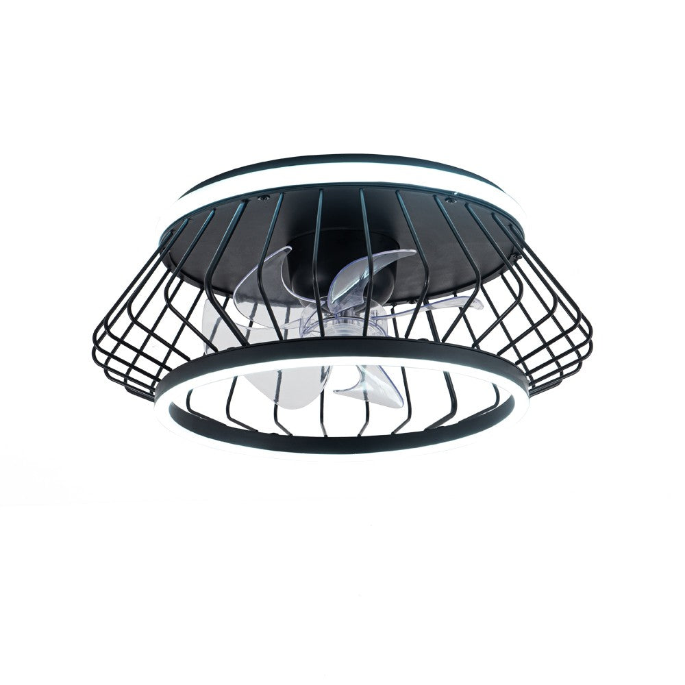 Lámpara ventilador de jaula moderna ideal para salones