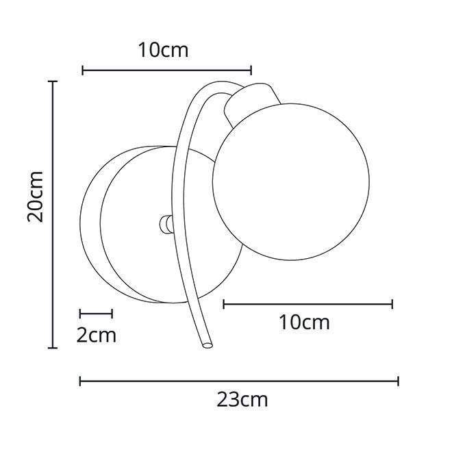 Aplique moderno Vita Blanco/cromo – detalle · Ref. 103060101