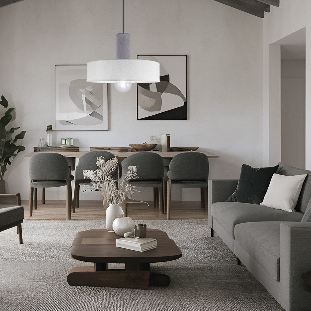 Medidas Colgante Kilian Blanco/Gris AJP/Alemar Ref. 11772 - LuzGuru