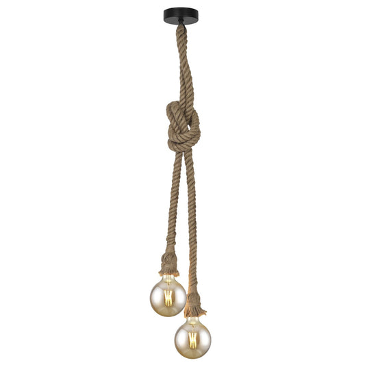 Medidas colgante Rope Natura AJP/Alemar Ref. 10862 - 2x60W E-27. Luzguru.com