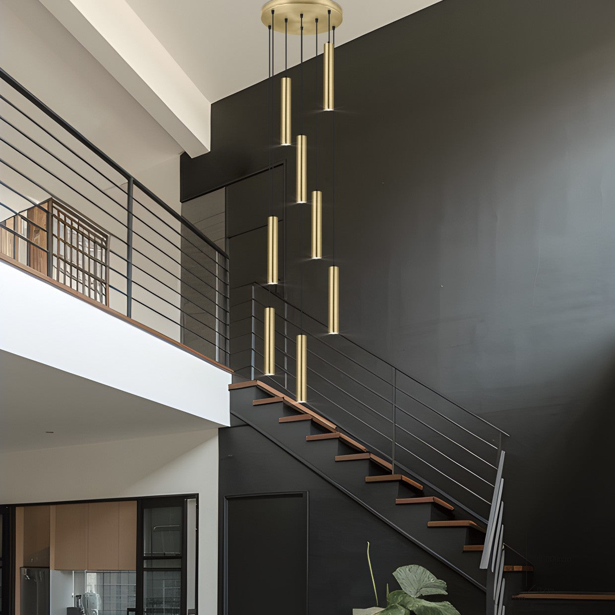 Colgante 8 luces Antia Latón AJP/Alemar Ref. 11749 - Medidas detalladas. LuzGuru.com